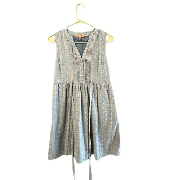 ModCloth Chambray Rainbow Dot Pintuck Fit & Flare Dress Size XXS - Picture 1 of 8